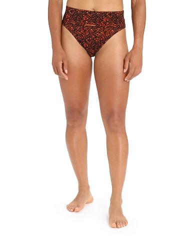 Black / Cherry Icebreaker Merino Queens High Cut Brief Women's Underwear | AU 1694SGLO